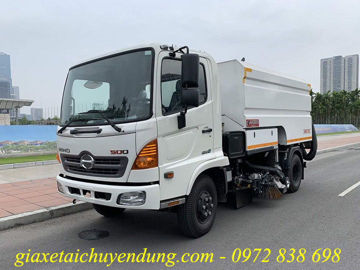 xe quét đường hino 5 khối, xe quét đường hút bụi hino 5 khối